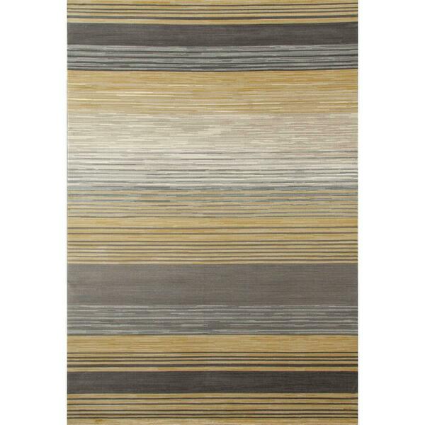 Art Carpet 8 X 11 Ft. Bastille Collection Heathered Stripe Border Woven Area Rug, Light Yellow 841864108020